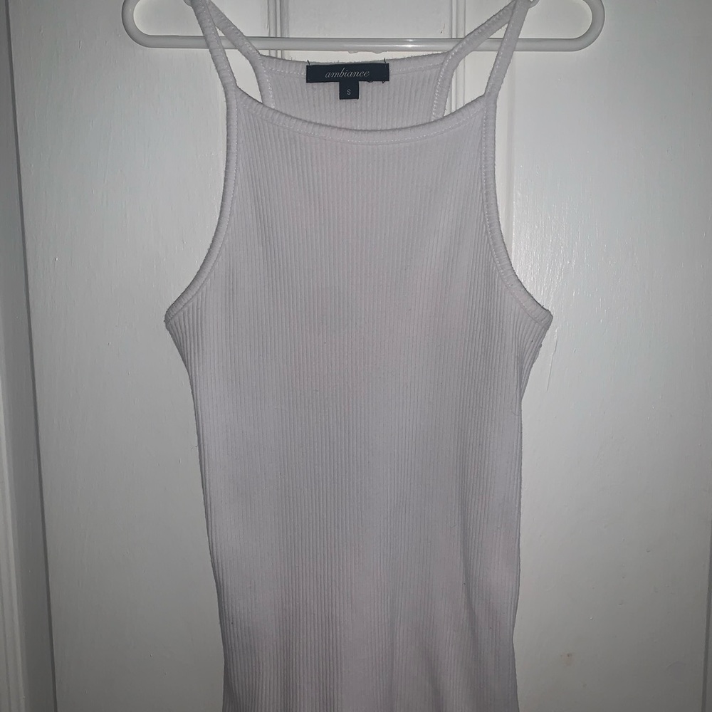 Plain white racer back tank top